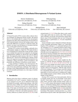DMON: A Distributed Heterogeneous N-Variant System