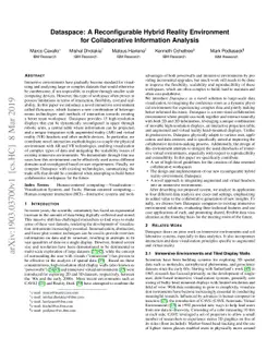 Dataspace: A Reconfigurable Hybrid Reality Environment for Collaborative
  Information Analysis