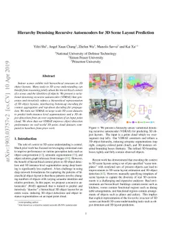 Hierarchy Denoising Recursive Autoencoders for 3D Scene Layout
  Prediction