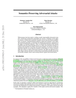 Semantics Preserving Adversarial Learning