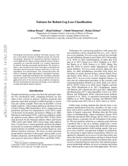 Fairness for Robust Log Loss Classification
