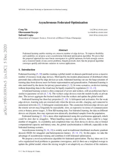 Asynchronous Federated Optimization
