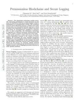 Permissionless Blockchains and Secure Logging