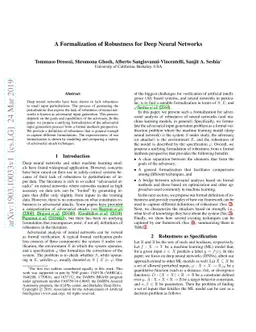 A Formalization of Robustness for Deep Neural Networks