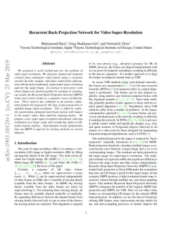 Recurrent Back-Projection Network for Video Super-Resolution