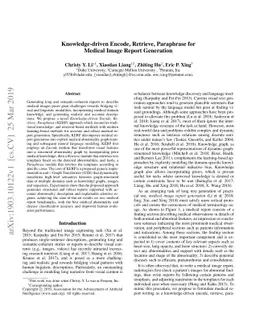 Knowledge-driven Encode, Retrieve, Paraphrase for Medical Image Report
  Generation