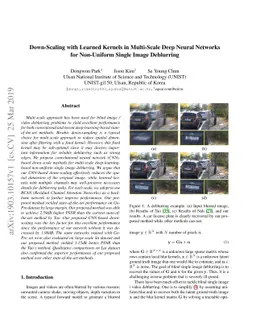 Down-Scaling with Learned Kernels in Multi-Scale Deep Neural Networks
  for Non-Uniform Single Image Deblurring