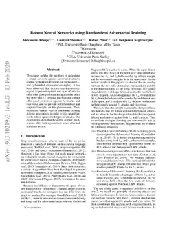 Robust Neural Networks using Randomized Adversarial Training
