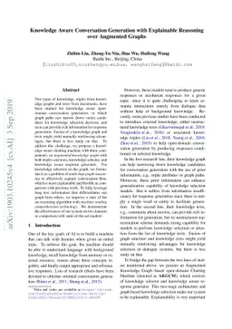 Knowledge Aware Conversation Generation with Explainable Reasoning over
  Augmented Graphs