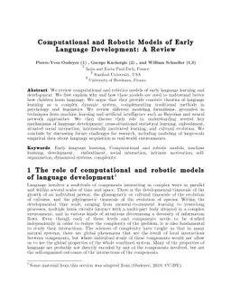 Computational and Robotic Models of Early Language Development: A Review