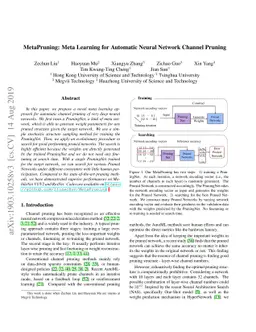 MetaPruning: Meta Learning for Automatic Neural Network Channel Pruning