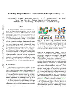 AdaCoSeg: Adaptive Shape Co-Segmentation with Group Consistency Loss