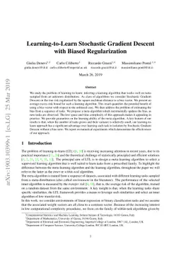 Learning-to-Learn Stochastic Gradient Descent with Biased Regularization