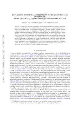 Explaining individual predictions when features are dependent: More
  accurate approximations to Shapley values