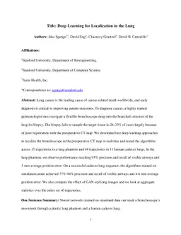 Deep Learning for Localization in the Lung