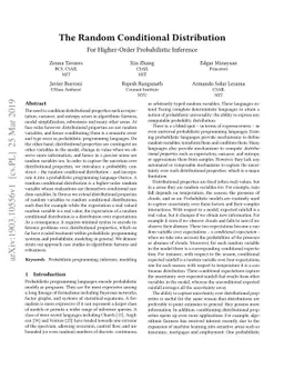 The Random Conditional Distribution for Higher-Order Probabilistic
  Inference