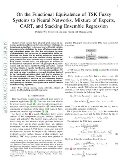 On the Functional Equivalence of TSK Fuzzy Systems to Neural Networks,
  Mixture of Experts, CART, and Stacking Ensemble Regression