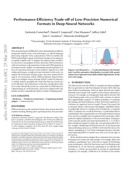 Performance-Efficiency Trade-off of Low-Precision Numerical Formats in
  Deep Neural Networks