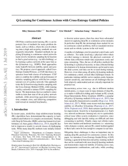 Q-Learning for Continuous Actions with Cross-Entropy Guided Policies