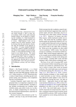 Federated Learning Of Out-Of-Vocabulary Words