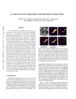 An Alarm System For Segmentation Algorithm Based On Shape Model