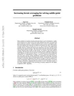Increasing Iterate Averaging for Solving Saddle-Point Problems