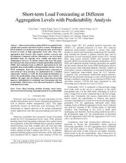 Short-term Load Forecasting at Different Aggregation Levels with
  Predictability Analysis