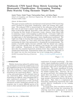 Multiscale CNN based Deep Metric Learning for Bioacoustic
  Classification: Overcoming Training Data Scarcity Using Dynamic Triplet Loss