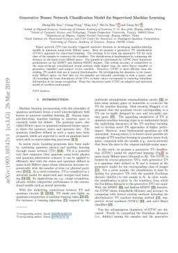 Generative Tensor Network Classification Model for Supervised Machine
  Learning