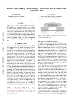 Musical Tempo and Key Estimation using Convolutional Neural Networks
  with Directional Filters