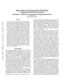 Improve Diverse Text Generation by Self Labeling Conditional Variational
  Auto Encoder