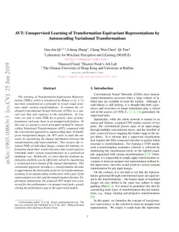 AVT: Unsupervised Learning of Transformation Equivariant Representations
  by Autoencoding Variational Transformations
