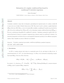 Estimation of a regular conditional functional by conditional
  U-statistics regression
