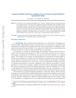 A layered multiple importance sampling scheme for focused optimal
  Bayesian experimental design