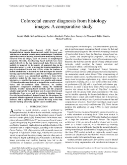 Colorectal cancer diagnosis from histology images: A comparative study