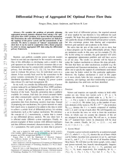 Differential Privacy of Aggregated DC Optimal Power Flow Data