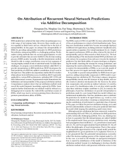 On Attribution of Recurrent Neural Network Predictions via Additive
  Decomposition