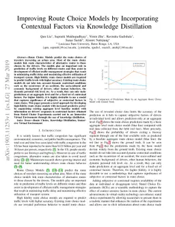Improving Route Choice Models by Incorporating Contextual Factors via
  Knowledge Distillation