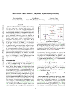 Deformable kernel networks for guided depth map upsampling