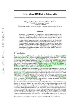 Generalized Off-Policy Actor-Critic