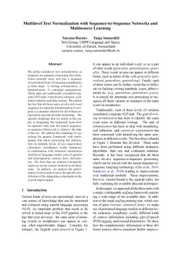 Multilevel Text Normalization with Sequence-to-Sequence Networks and
  Multisource Learning
