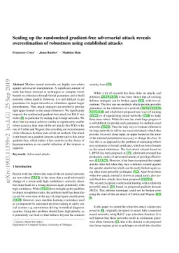 Scaling up the randomized gradient-free adversarial attack reveals
  overestimation of robustness using established attacks