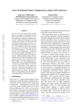 Does My Rebuttal Matter? Insights from a Major NLP Conference