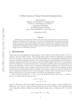 A Sober Look at Neural Network Initializations