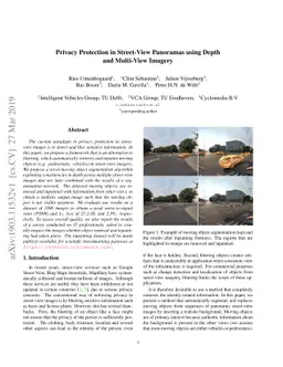 Privacy Protection in Street-View Panoramas using Depth and Multi-View
  Imagery