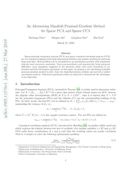 An Alternating Manifold Proximal Gradient Method for Sparse PCA and
  Sparse CCA