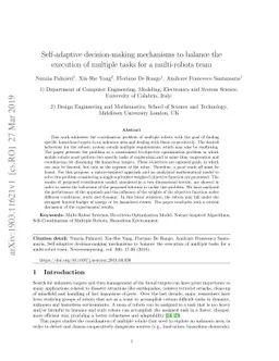 Self-adaptive decision-making mechanisms to balance the execution of
  multiple tasks for a multi-robots team