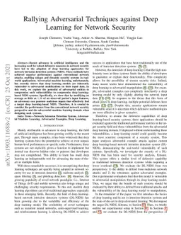 Rallying Adversarial Techniques against Deep Learning for Network
  Security