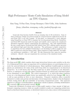 High Performance Monte Carlo Simulation of Ising Model on TPU Clusters