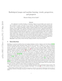 Radiological images and machine learning: trends, perspectives, and
  prospects